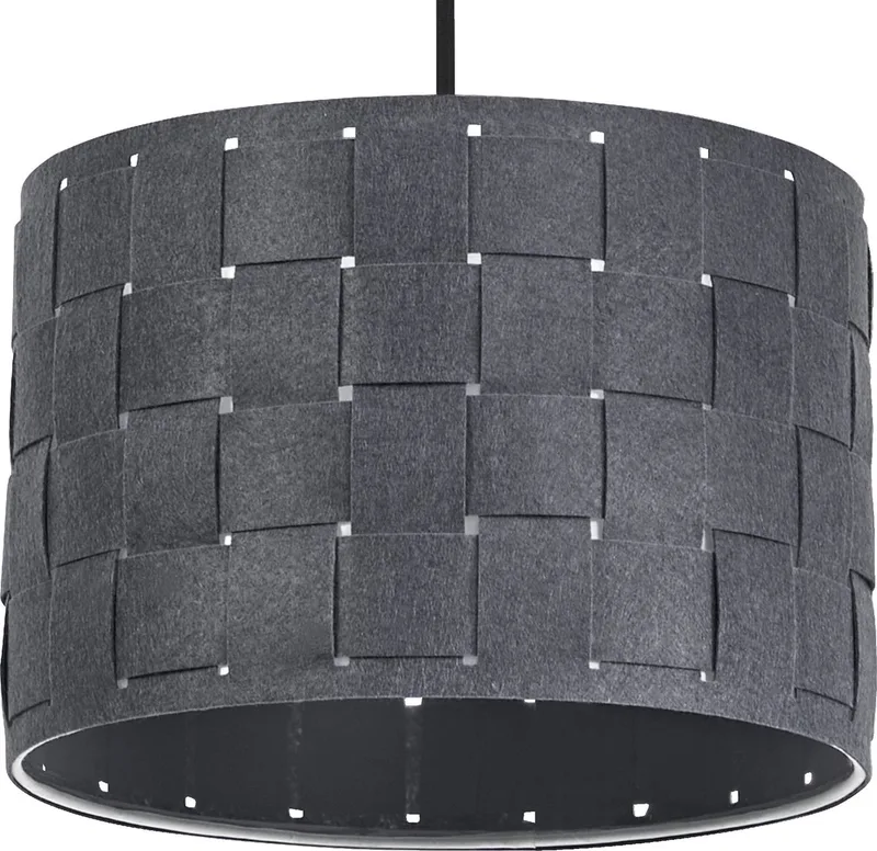 hanglamp Decor Felt Weaving grijs van vilt & metaal, E27, 280 mm diameter, warme lichteffecten dankzij geweven lampenkap, duurzaam dankzij vervangbare lichtbron, eenvoudig te installeren van LEDVANCE in Donkergrijs – productfoto