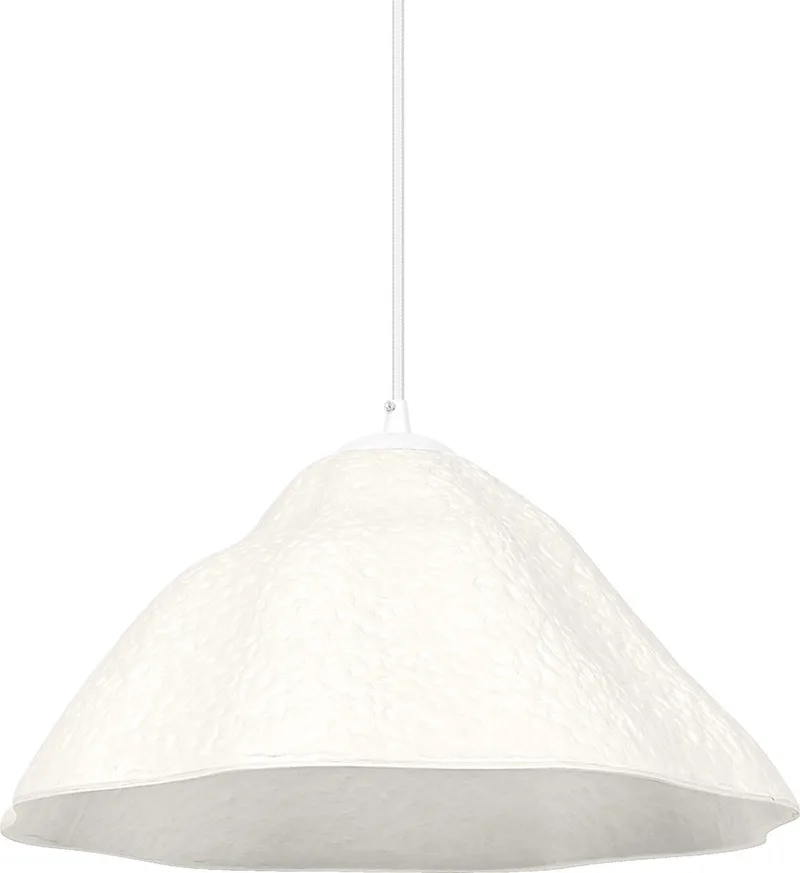 hanglamp Decor Lotus Leaf van metaal en papier-maché, E27, 396 mm diameter, lampenkap van gerecycled materiaal, duurzaam dankzij vervangbare lichtbron, eenvoudig te installeren de LEDVANCE en Blanc – photo produit