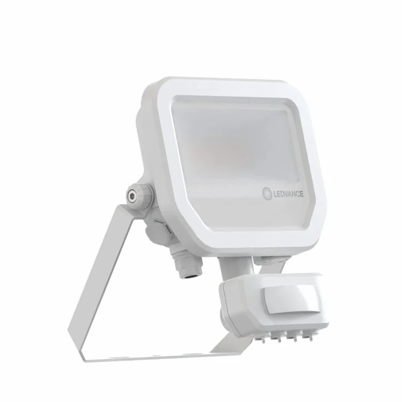 LED Breedstraler Aluminium Wit 8W 1100lm 100D - 830 Warm Wit | IP65 - Bewegings- En Lichtsensor - Symmetrisch de LEDVANCE en Aucun – photo produit