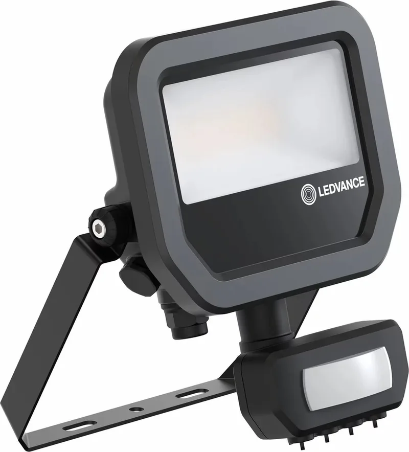 LED Breedstraler Aluminium Zwart 8W 1200lm 100D - 840 Koel Wit | IP65 - Bewegings- En Lichtsensor - Symmetrisch de LEDVANCE en Vert foncé – photo produit