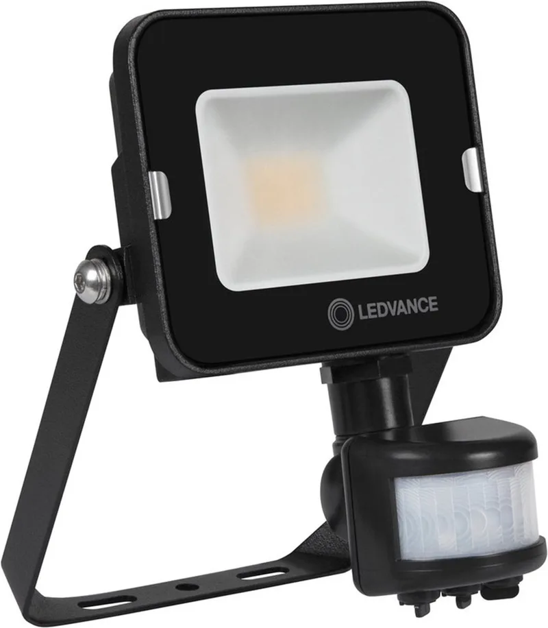 LED Breedstraler Compact Zwart 10W 1000lm 100D - 840 Koel Wit | IP65 - Symmetrisch - Bewegings- en lichtsensor de LEDVANCE en Blanc, Gris, Noir – photo produit