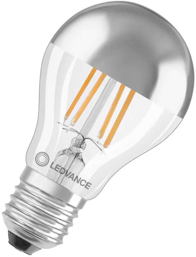 LED CLASSIC A MIRROR P 6.5W 827 Silber E27 by LEDVANCE – product photo