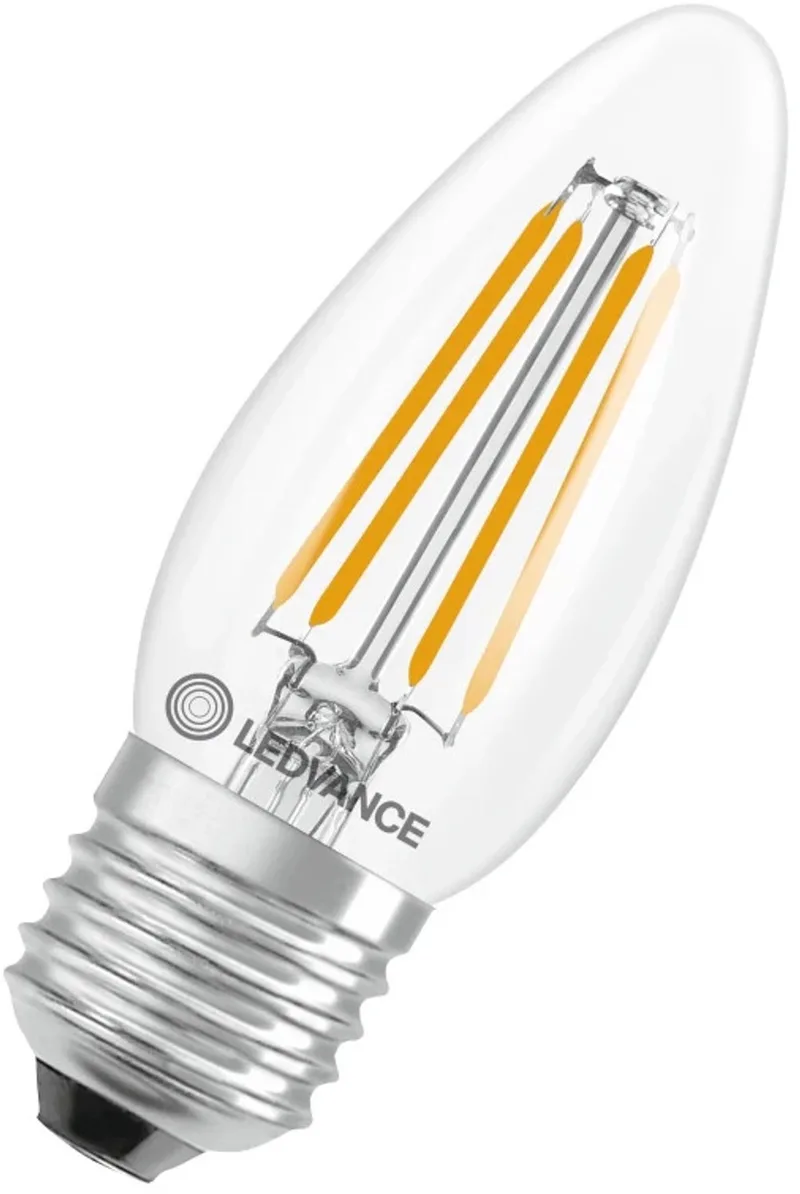 LED Classic B35 Filament Lamp E27 - 3.4W 470lm 2700K 230V - Ø35mm - LED Kaarslamp - Geschikt voor Wandlamp - 10 stuks de LEDVANCE – photo produit