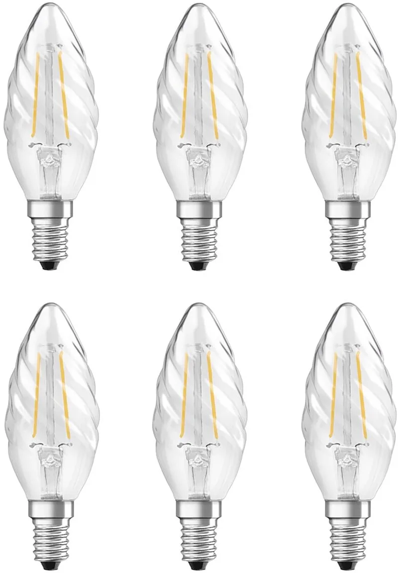 LED Classic BW35 Kaarslamp E14 - 2.5W 250lm 2700K 230V - Ø35mm - LED Kaarslamp - Geschikt voor Nachtkastlampje - 6 stuks de LEDVANCE – photo produit