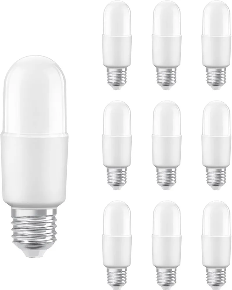 LED Classic Stick Lamp E27 - 8.5W 806lm 4000K 230V - Mat Glas - Ø37mm - LED Staaflamp - Geschikt voor Keuken, Kantoor & Werkverlichting - 10 stuks van LEDVANCE – productfoto