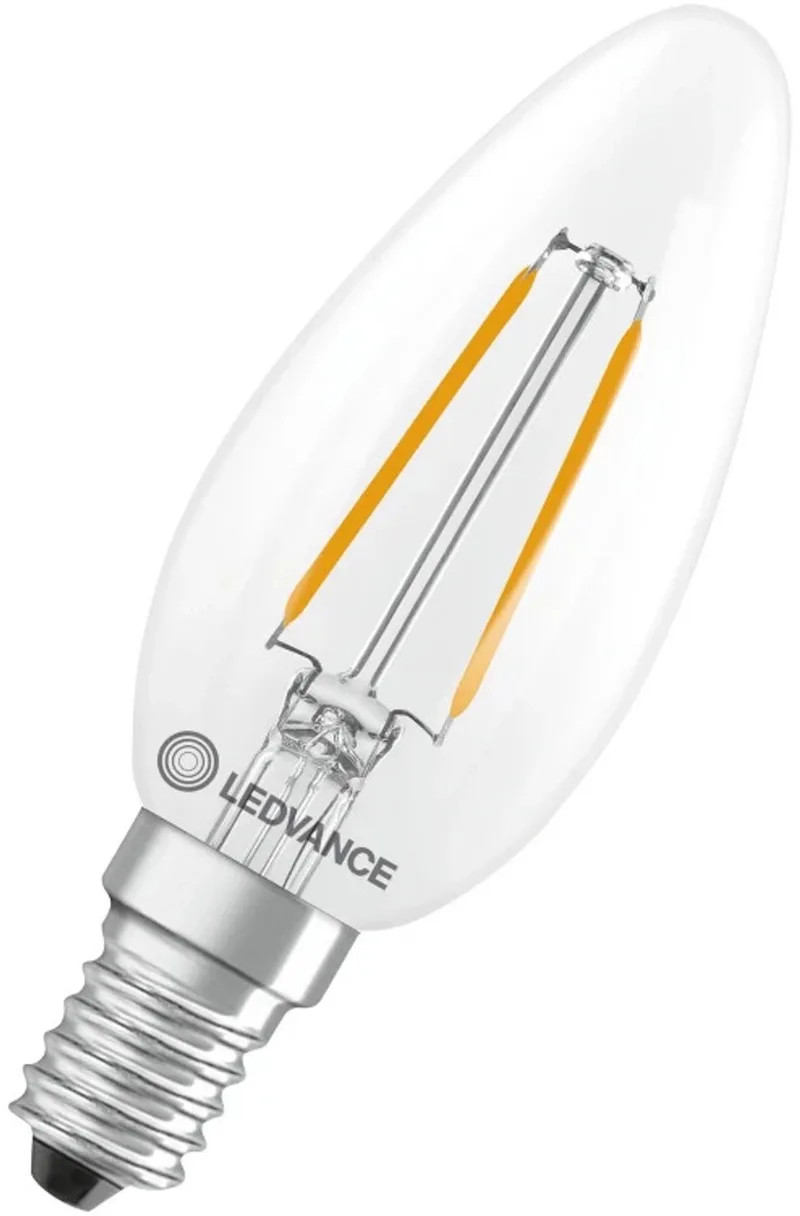 LED Filament Kaarslamp E14 - 1.8W 250lm 2700K 230V - Ø35mm - 10 stuks - Geschikt voor kroonluchters, wandlampen, sfeerverlichting - 10 stuks de LEDVANCE – photo produit