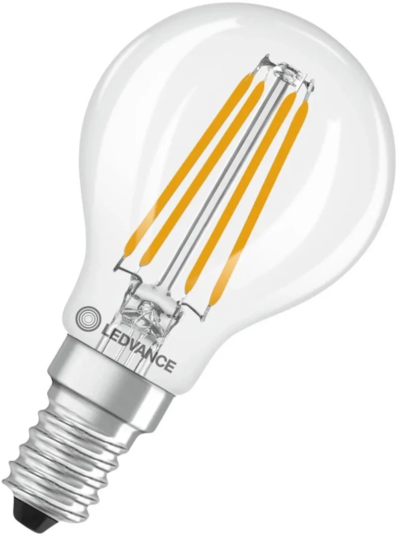 LED Filament Kogellamp E14 - 3.4W 470lm 2700K 230V - Ø45mm - Geschikt voor kroonluchters, wandlampen, sfeerverlichting - 10 stuks van LEDVANCE – productfoto