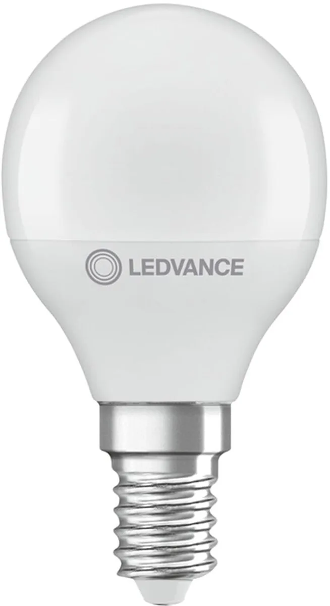 LED Filament Kogellamp E14 - 4.9W 470lm 2700K 230V - Mat Glas - Ø45mm - Geschikt voor hotels, woonkamer, horeca by LEDVANCE – product photo