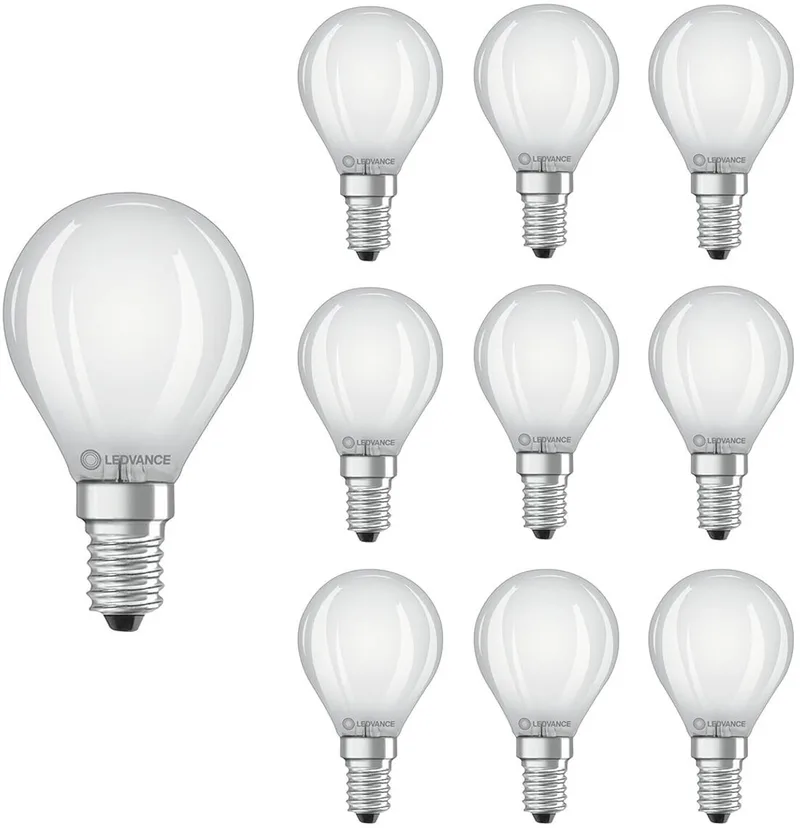 LED Filament Kogellamp E14 - 4W 470lm 2700K 230V - Mat Glas - Ø45mm - Geschikt voor nachtlampen, horeca, hal - 10 stuks von LEDVANCE – Produktfoto
