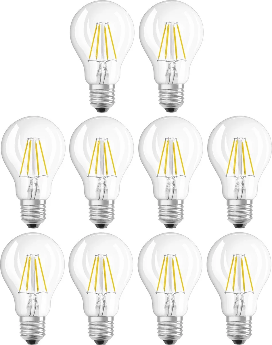 LED Filament Lamp A60 E27 - 6.5W 806lm 2700K 230V - Ø60mm - Geschikt voor woonkamer, eetkamer, hanglampen - 10 stuks de LEDVANCE – photo produit