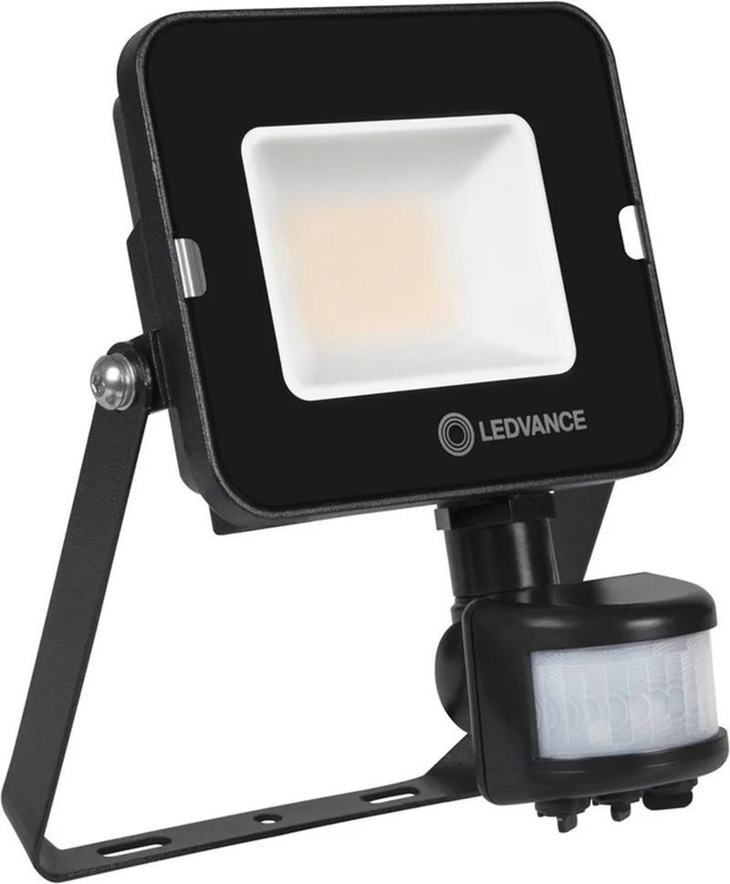 LED Floodlight Compact 20W 2000lm 100D - 840 Koel Wit | IP65 - Symmetrisch - Bewegings- en lichtsensor de LEDVANCE en Noir – photo produit