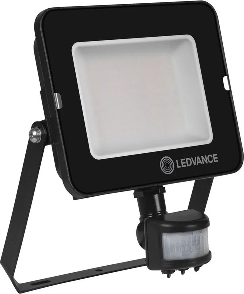 LED Floodlight Compact Zwart 50W 5000lm 100D - 840 Koel | IP65 - Symmetrisch - Bewegings- en lichtsensor de LEDVANCE en Blanc – photo produit
