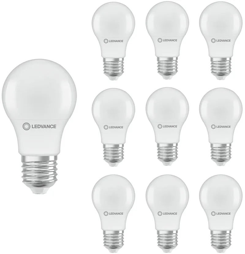 LED Lamp A60 E27 - 4.9W 470lm 2700K Mat Glas - Ø60mm - Geschikt voor woonkamer, slaapkamer, lampenkap - 10 stuks fra LEDVANCE – produktbillede