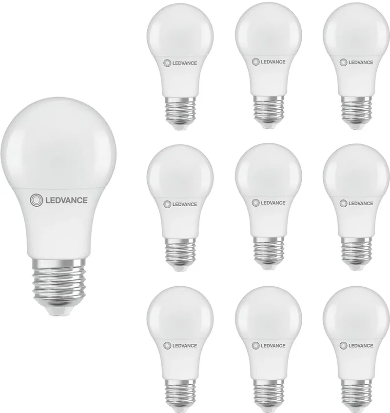 LED Lamp A60 E27 - 8W 806lm 4000K Mat Glas - Ø60mm - Geschikt voor keuken, werkplek, hal - 10 stuks von LEDVANCE – Produktfoto