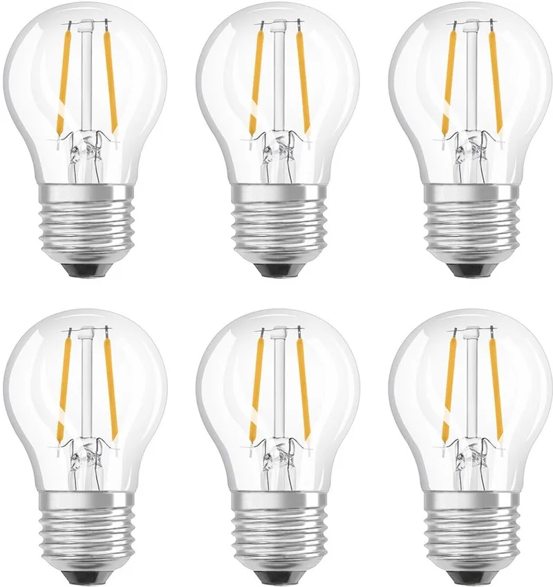 LED Lamp Classic P45 E27 - 2.8W 250lm 2700K Ø45mm - LED Filament Lamp - Voor Gezellige Sfeerverlichting in Woonkamer & Slaapkamer - 6 stuks von LEDVANCE – Produktfoto