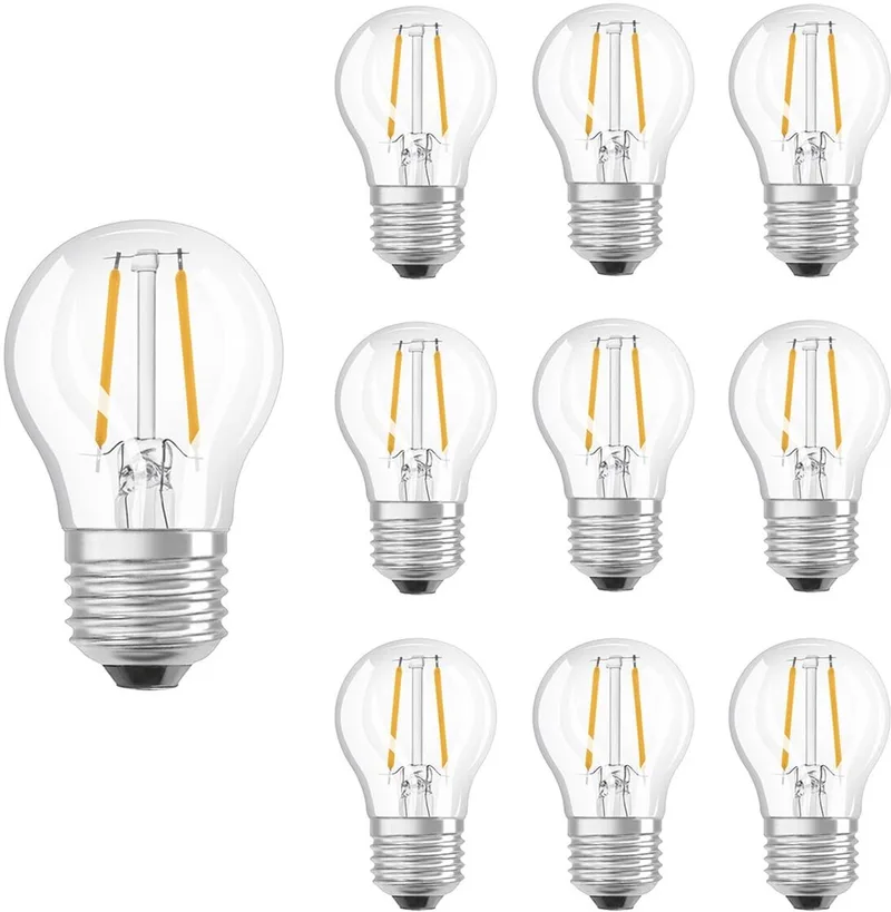 LED Lamp Classic P45 E27 - 5W 470lm 4000K Ø45mm - LED Kogellamp - Voor Open Armaturen & Moderne Interieurs - 10 stuks von LEDVANCE – Produktfoto