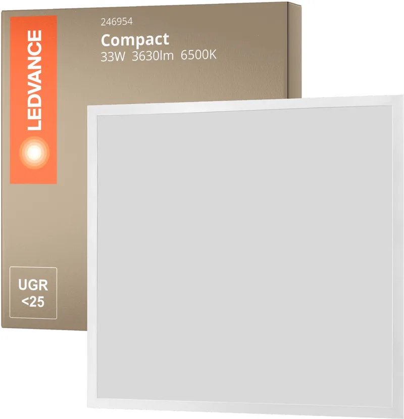 LED Paneel Compact Aluminium 33W 3630lm - 865 Daglicht | 60x60cm. från LEDVANCE i Vit – produktbild