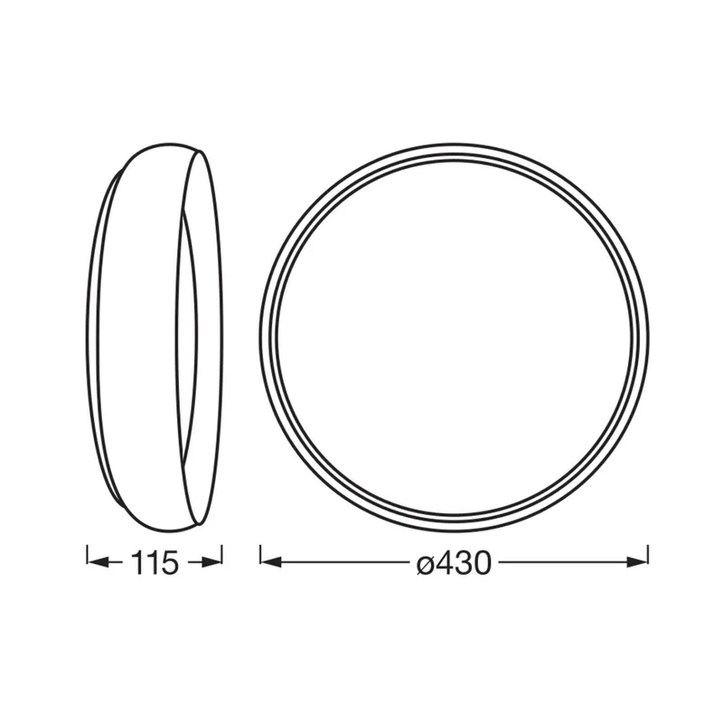 LED plafondlamp Orbis Livia Ø 43 cm, grijs, metaal by LEDVANCE in Black, Houtkleurig – product photo