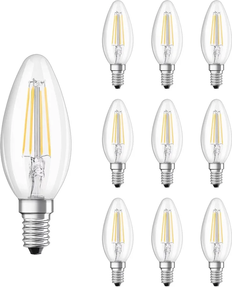 LED SST Classic B35 Lamp E14 - 5W 470lm 4000K 230V - Ø35mm - Geschikt voor kroonluchters, wandlampen, slaapkamers - 10 stuks från LEDVANCE – produktbild