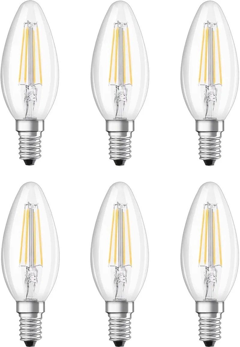 LED SST Classic B35 Lamp E14 - 5W 470lm 4000K 230V - Ø35mm - Geschikt voor kroonluchters, wandlampen, slaapkamers - 6 stuks de LEDVANCE – photo produit