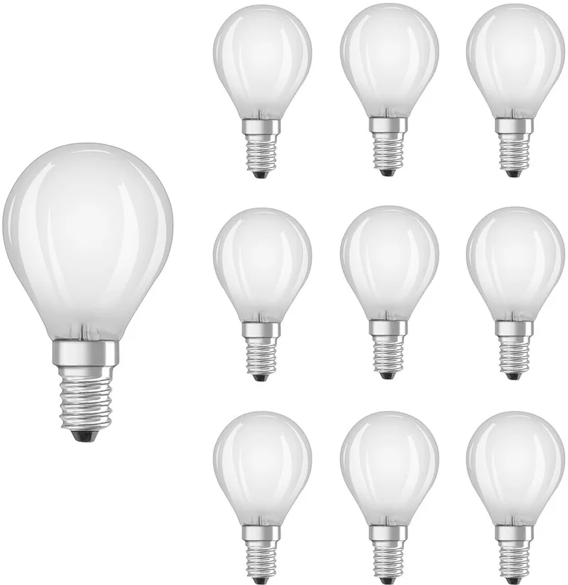 LED SST Classic P45 Lamp E14 - 4.8W 470lm 4000K 230V - Mat Glas - Ø45mm - Geschikt voor woonkamers, hallen, armaturen met mat glas - 10 stuks de LEDVANCE – photo produit