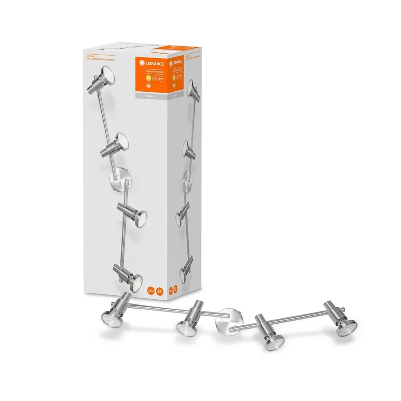Niclas LED spot, nikkel, 4-lamps de LEDVANCE en Geborsteld nikkel – photo produit