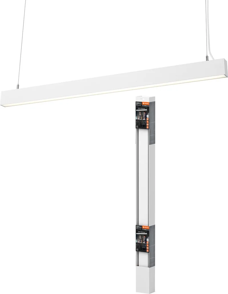 Office Line Cuboid, vierkante hangende kantoorplafondlamp, 42 W, 5000 lm, 4000 K, 840 koud wit, 3-traps dimbaar, wit aluminium, IP20 de LEDVANCE en Blanc – photo produit