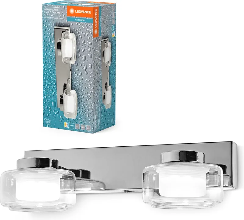 Orbis Flame 2X5,5W Click CCT IP44 Chrom von LEDVANCE in Chrom – Produktfoto