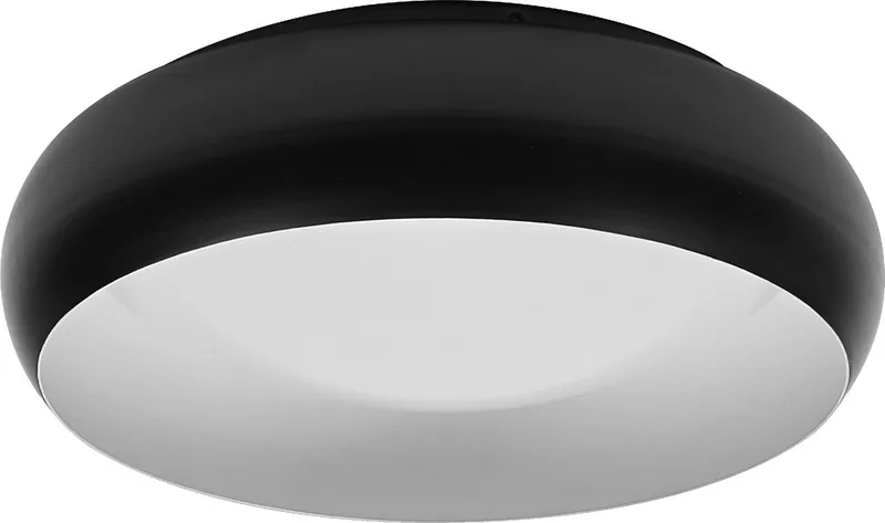 ORBIS Livia LED plafondlamp met metalen ring, zwart en wit, 16W, 1000lm, 3000K, 300mm, 830 vriendelijk warm wit, dimbaar in 3 niveaus door te klikken, IP20, inclusief montageschroeven en pluggen van LEDVANCE in Zwart-wit – productfoto