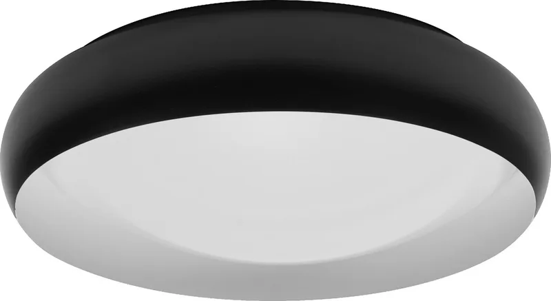 ORBIS Livia LED plafondlamp met metalen ring, zwart en wit, 24W, 1500lm, 3000K, 430mm, 830 vriendelijk warm wit, dimbaar in 3 niveaus door te klikken, IP20, inclusief montageschroeven en pluggen van LEDVANCE in Zwart-wit – productfoto