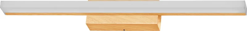 Orbis Mirror light in wood decor, 60 cm, aluminium housing, 10 W, 950 lm, IP44 protection rating, colour temperature adjustable via Click CCT (4,000 K and 3,000 K), dimmable via touch control de LEDVANCE en Houten decor – photo produit