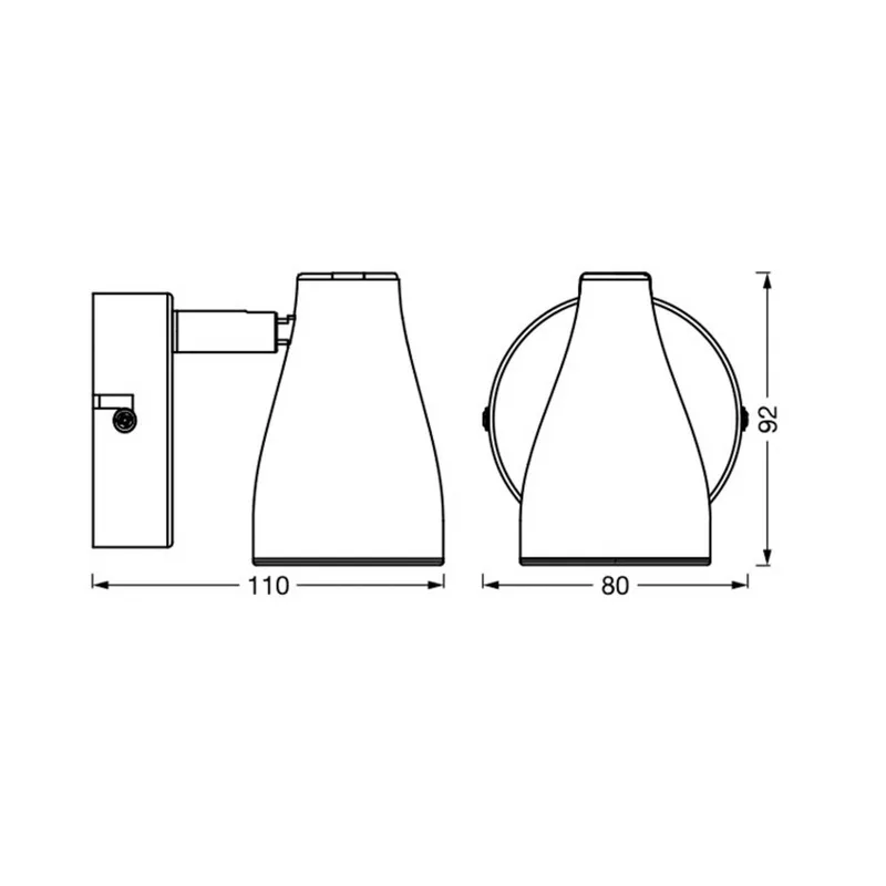 Pear LED opbouwspot GU10 1-lamp de LEDVANCE en Noir – photo produit