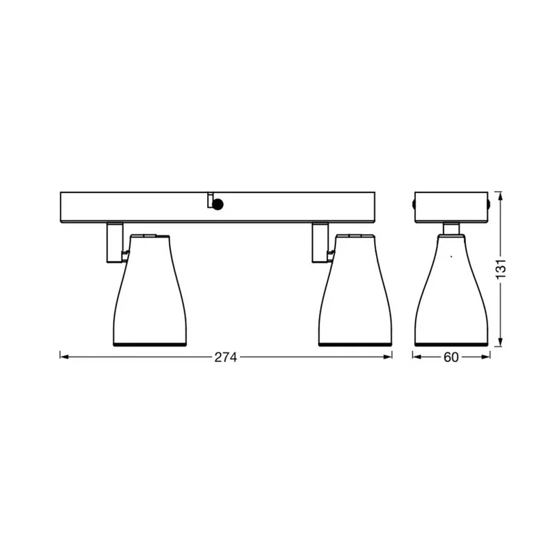 Pear LED opbouwspot GU10 2-lamps de LEDVANCE en Gris – photo produit