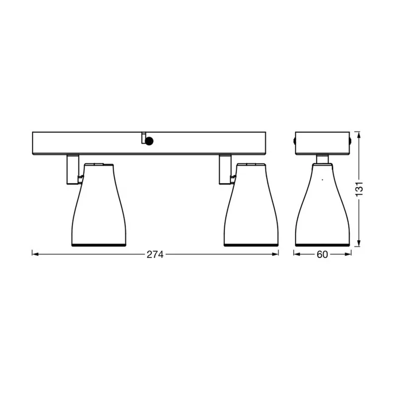 Pear LED opbouwspot GU10 2-lamps de LEDVANCE en Noir – photo produit
