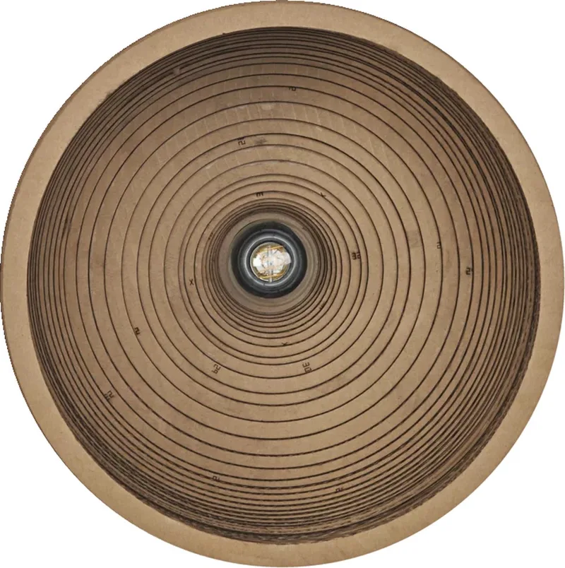 plafondlamp Decor Cardboard Hat van golfkarton, lichtgewicht, E27, 360 mm diameter, lampenkap van gerecycled materiaal, duurzaam dankzij vervangbare lichtbron, eenvoudig te installeren de LEDVANCE en Marron – photo produit