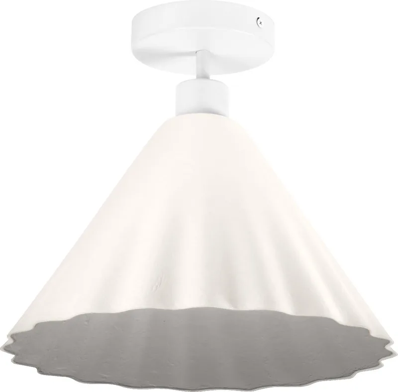 plafondlamp Decor Pulp van metaal en papier-maché, E27, 310 mm diameter, lampenkap van gerecycled materiaal, duurzaam dankzij vervangbare lichtbron, eenvoudig te installeren van LEDVANCE in Wit – productfoto