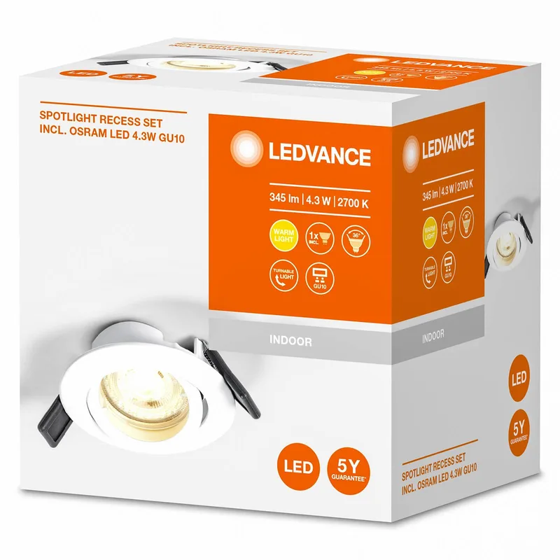 Recess Twistlock inbouwlamp IP20 de LEDVANCE en Blanc – photo produit