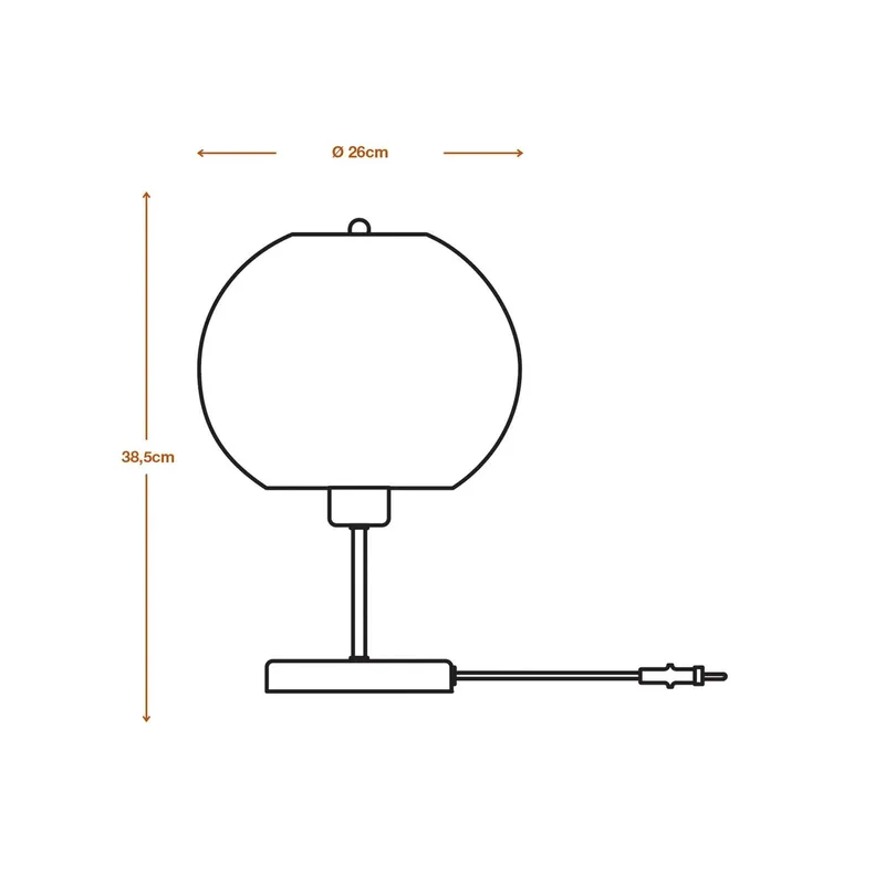 Dekor-Karton-Kugel-Tischlampe E27 Braun von LEDVANCE in Braun, Schwarz – Produktfoto