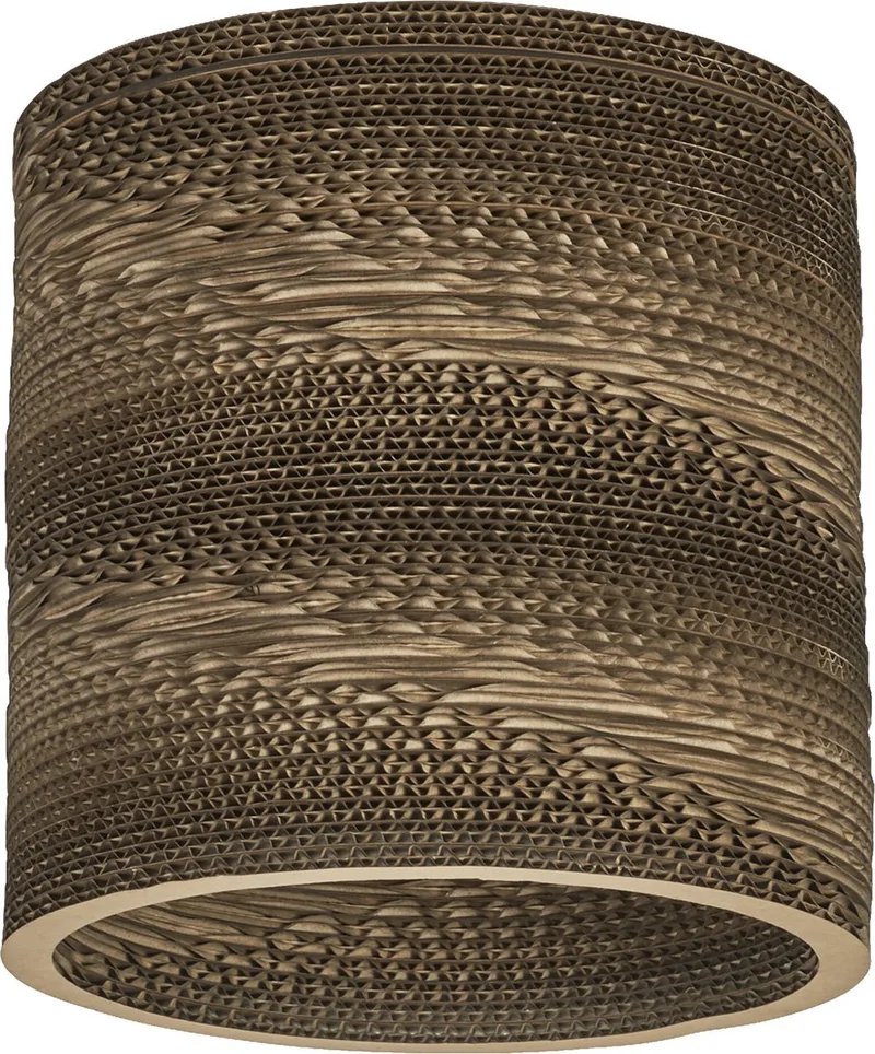 tafellamp Decor Karton Cilinder van golfkarton, E27, 250 mm diameter, lampenkap van gerecycled materiaal, duurzaam dankzij vervangbare lichtbron, eenvoudig te installeren de LEDVANCE en Marron – photo produit