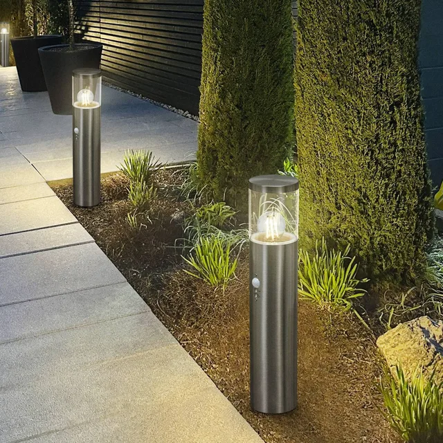 Garden path light Endura Classic Ebro, stainless steel, sensor