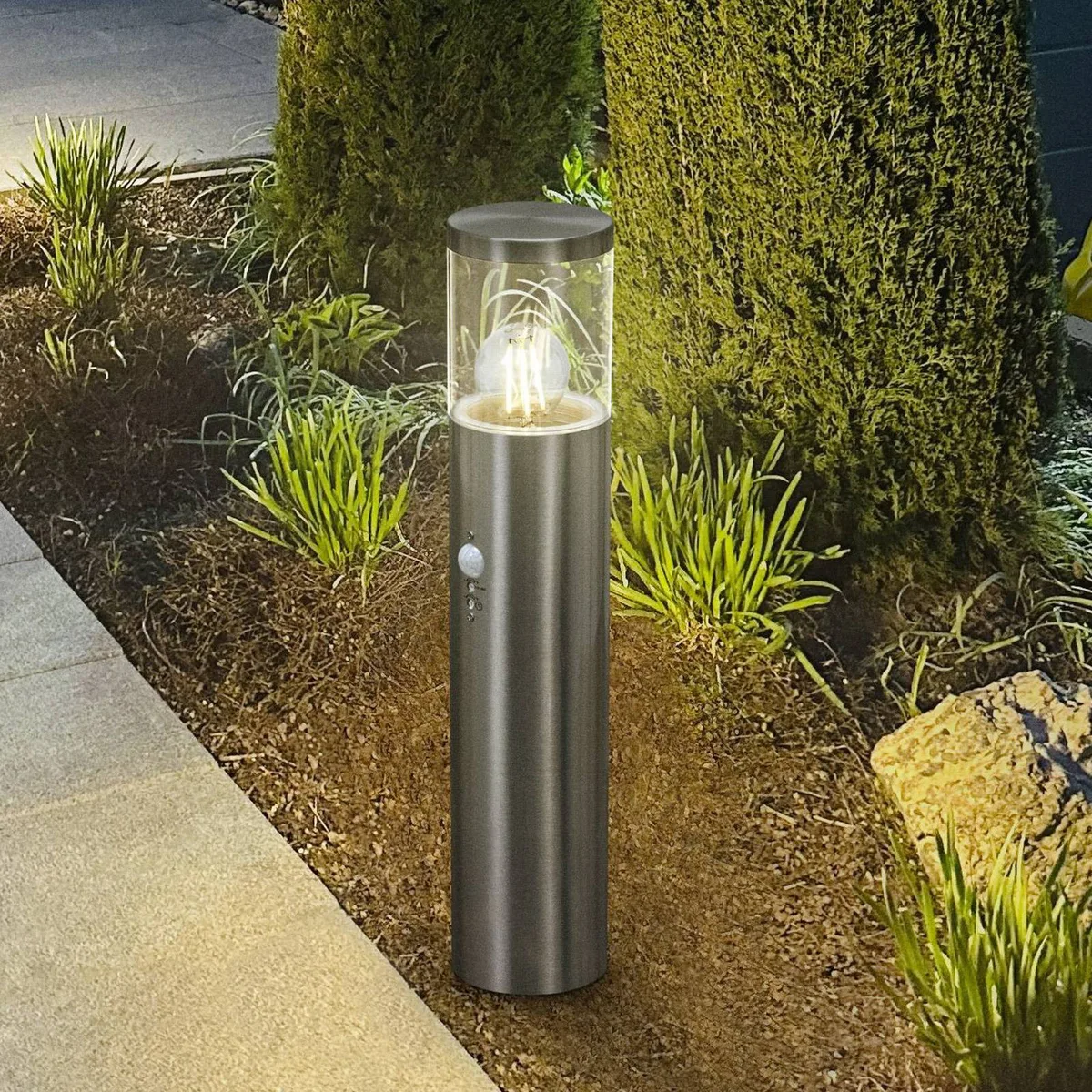Garden path light Endura Classic Ebro, stainless steel, sensor de LEDVANCE en Roestvrij staal, Transparent – photo produit 3 sur 3