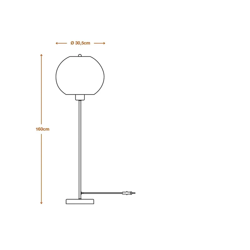 vloerlamp Ball, hoogte 116 cm, bruin, golfkarton, E27 von LEDVANCE in Braun, Schwarz – Produktfoto