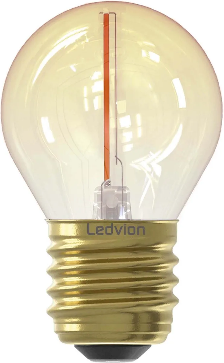 E27 LED Lamp Goud - 1W - 2100K - 50L de Ledvion – photo produit