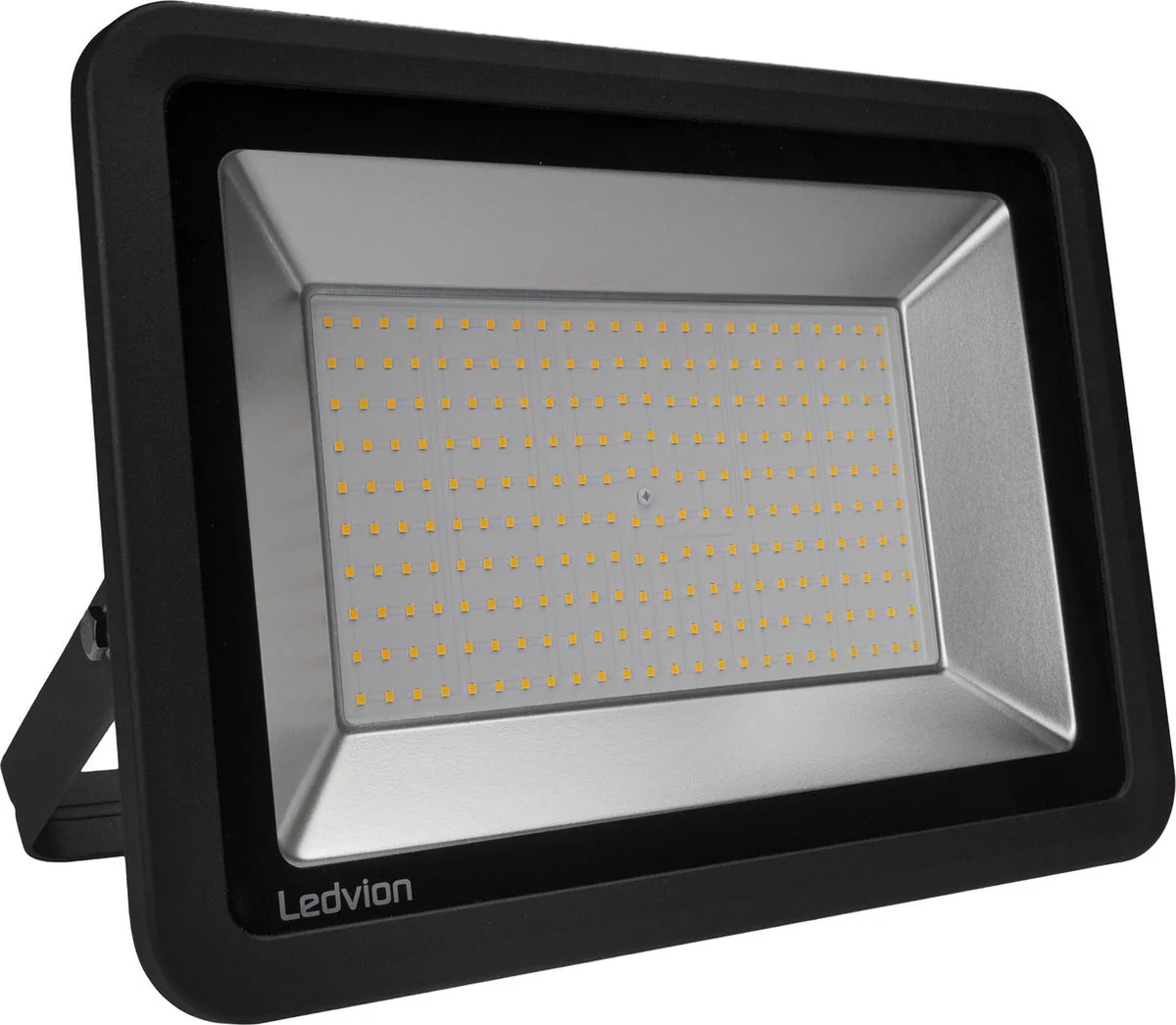 ECO LED-schijnwerper buiten, IP65, 200W, 110lm/W, koel wit, 6500K, superhelder, breedstraler, buitenlamp by Ledvion in Black – product photo