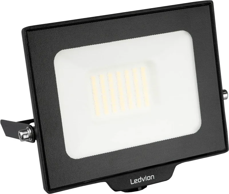 ECO LED-schijnwerper buiten, IP65, 30W, 110lm/W, koel wit, 6500K, superhelder, breedstraler, buitenlamp de Ledvion en Noir – photo produit