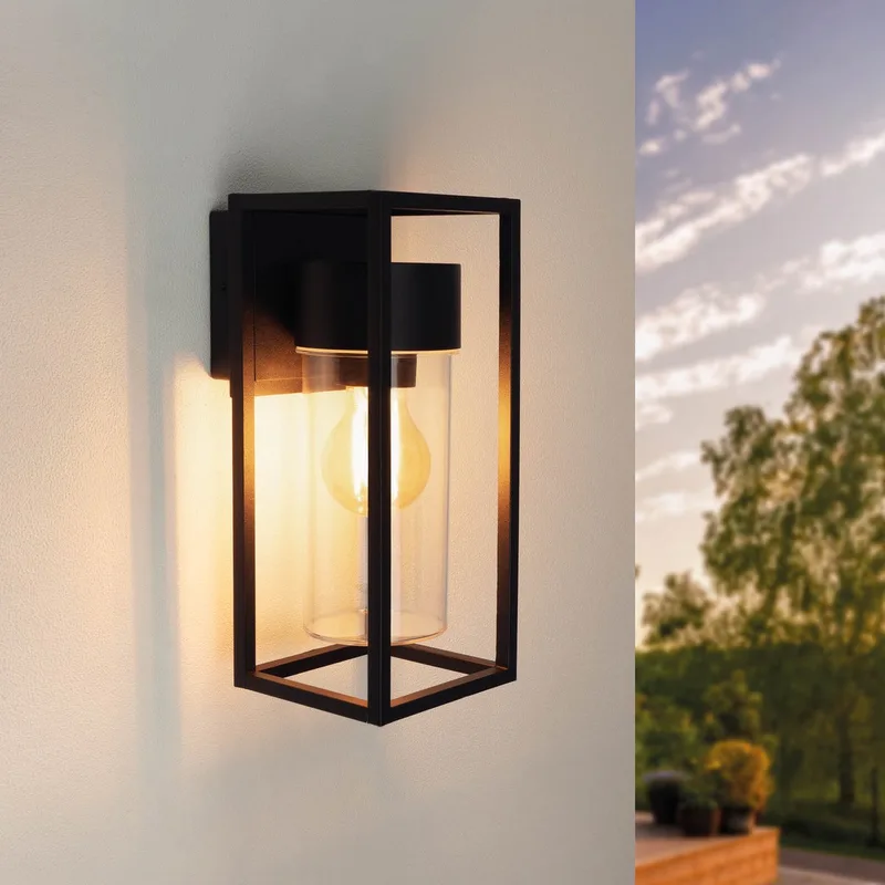 Industriele LED Wandlamp - E27 - IP44 van Ledvion in Zwart – productfoto