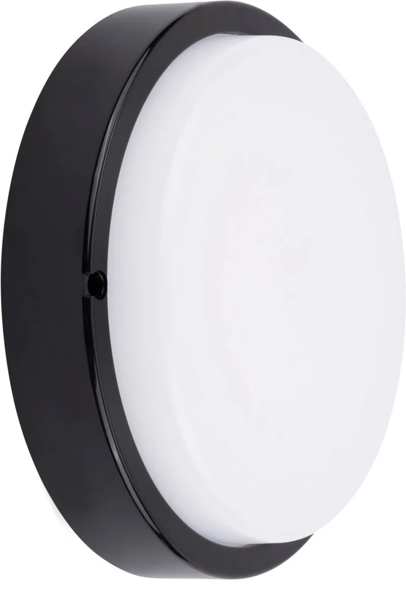 LED Bulkhead Plafonddlamp Badkamer Ø22 (Rond - 10W - CCT - IP65) de Ledvion en Noir – photo produit