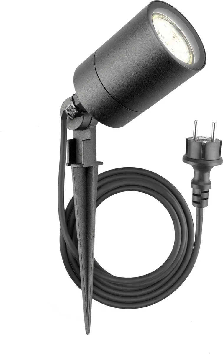 LED Grondspot - IP65 - GU10 - 2m Incl. Stekker fra Ledvion i Antracit – produktbillede