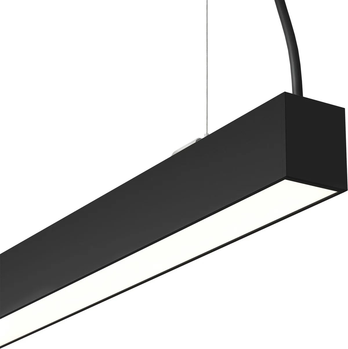 LED Hanglamp Kantoor - Lineair Hangarmatuur - 28W 2.800lm - Neutraal Wit 4000K - 120cm - incl. AC-kabel de Ledvion en Noir – photo produit