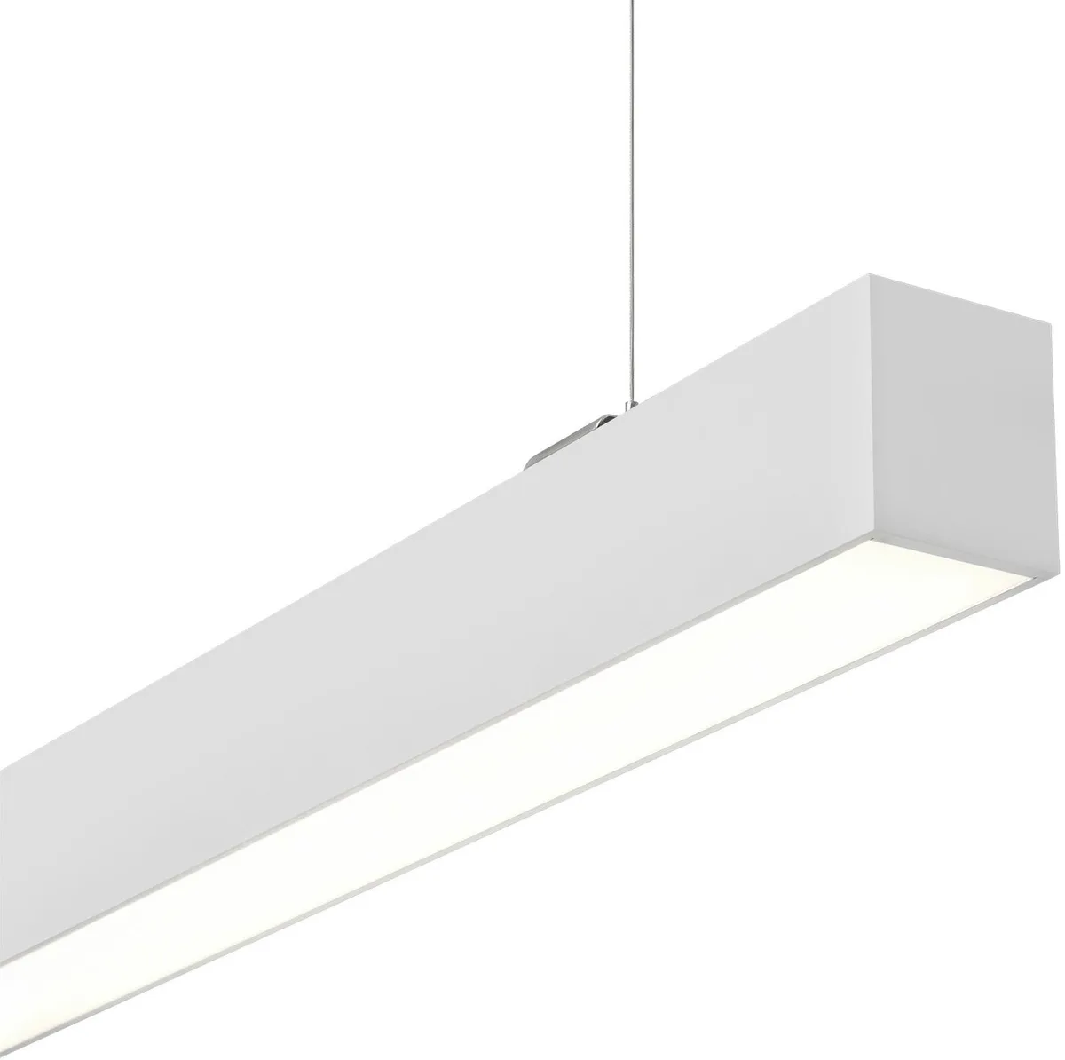 LED Hanglamp Kantoor - Lineair Hangarmatuur - 28W 3.100lm - Neutraal Wit 4000K - 120cm - Wit - excl. AC-kabel by Ledvion in White – product photo